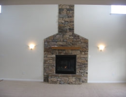 Gas Fireplace with Stone Front